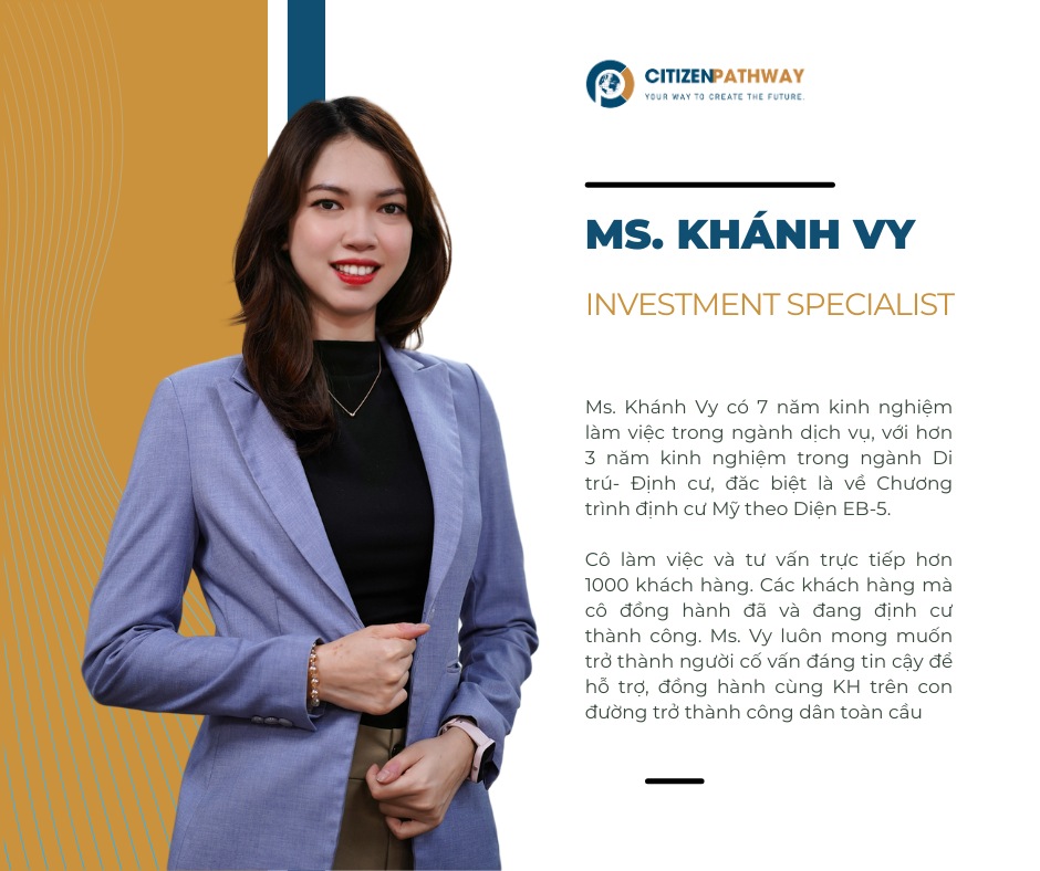 Cố vấn đầu tư định cư Ms. Khánh Vy Investment Specialist Citizen