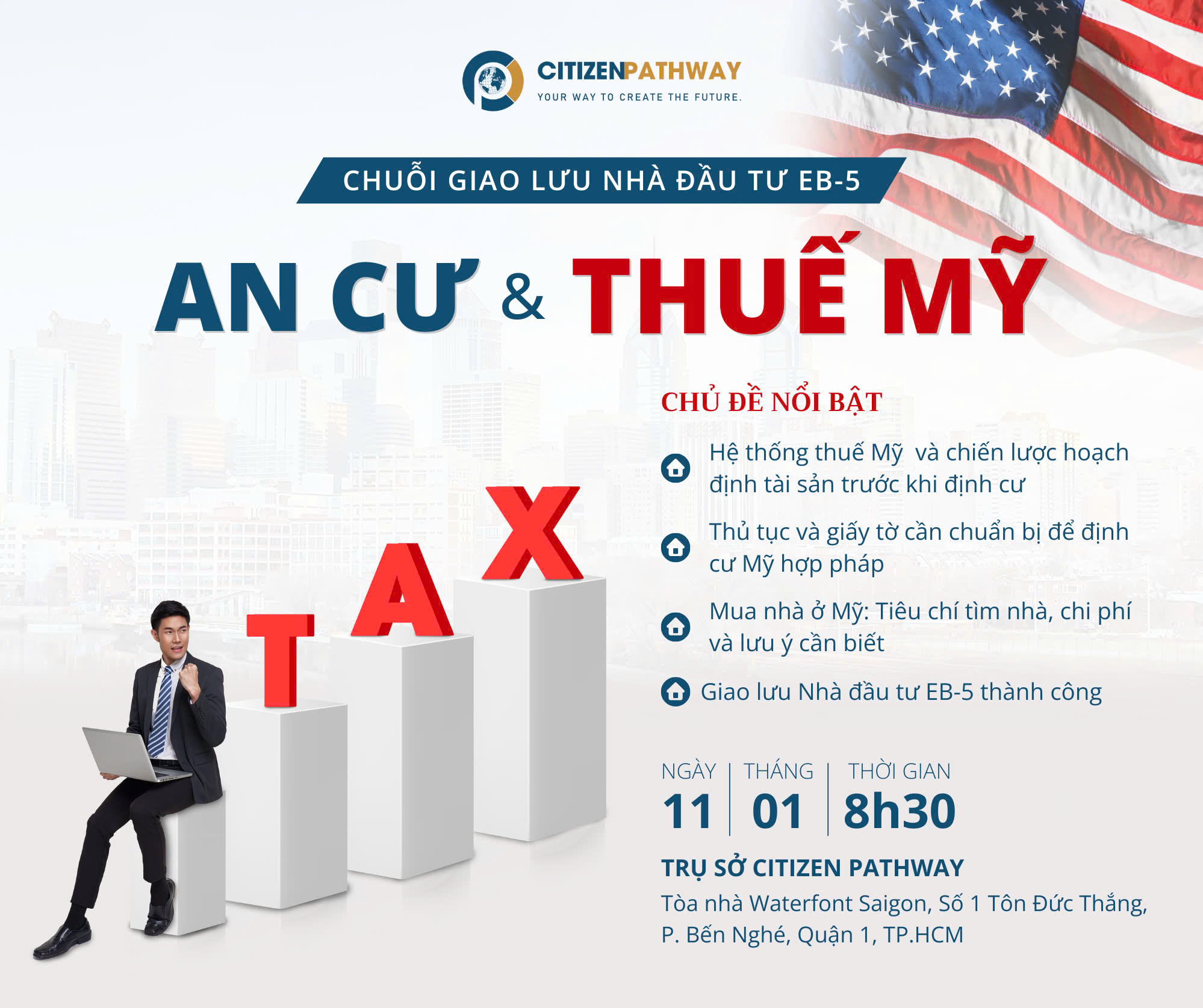 Chuỗi giao lưu nhà đầu tư EB-5: AN CƯ & THUẾ MỸ