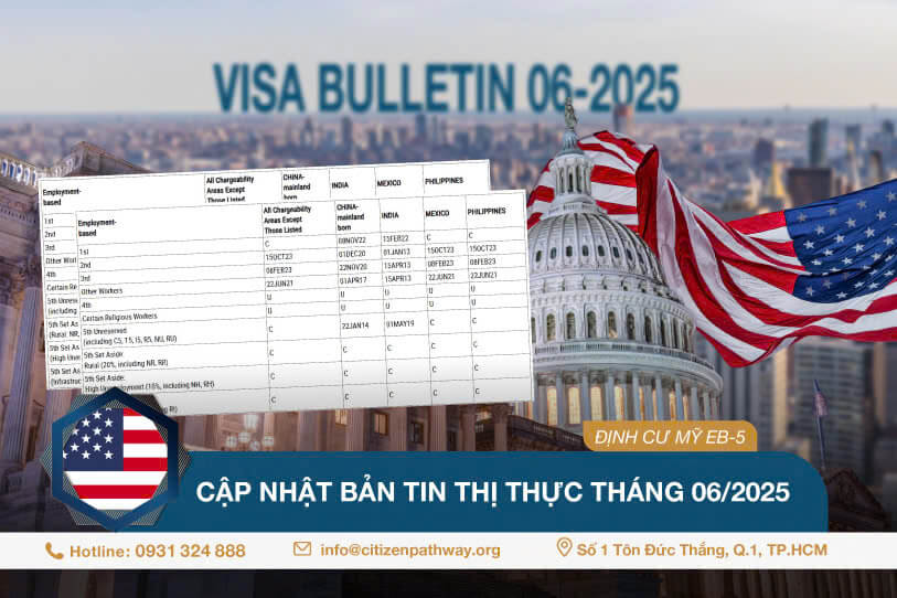 Cập nhật bản tin thị thực tháng 6/2025 - Cơ hội cho Nhà đầu tư EB-5, điểm sáng cho diện EB-2 và EB-3