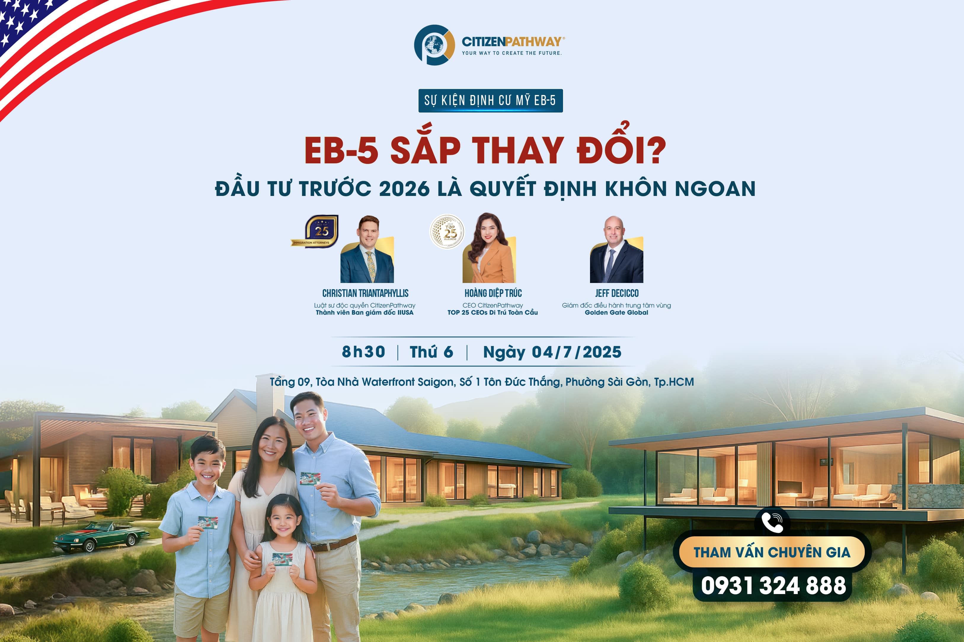 Sự kiện định cư Mỹ EB-5: EB-5 sắp thay đổi? Đầu tư trước 2026 là quyết định khôn ngoan
