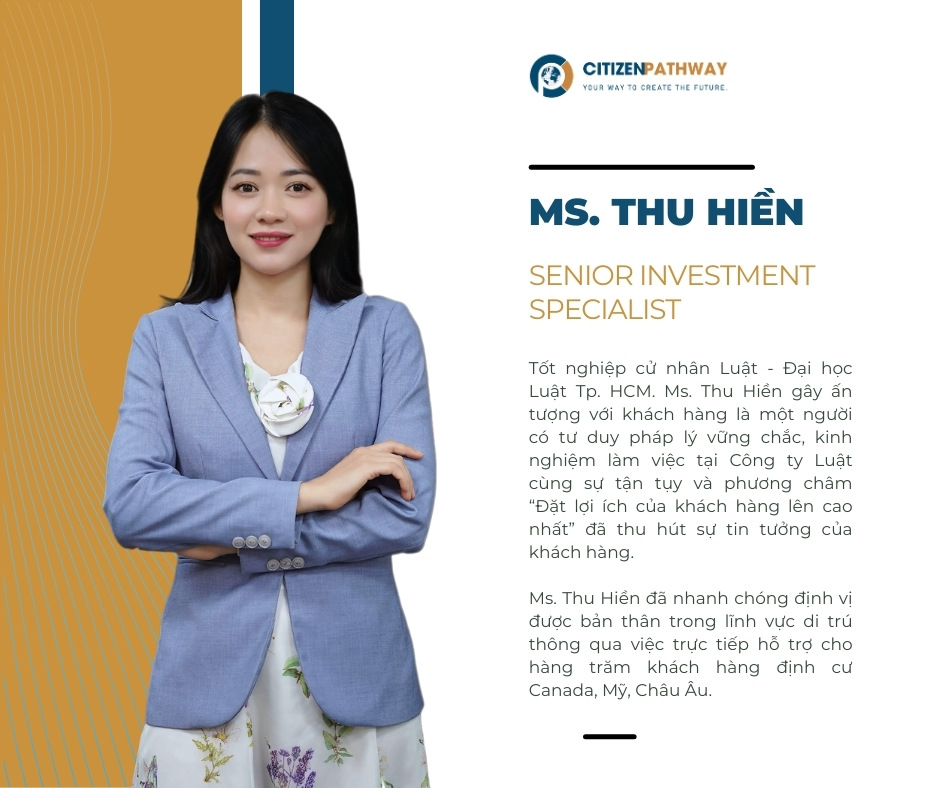 Cố vấn đầu tư định cư: Ms. Thu Hiền – Investment Manager