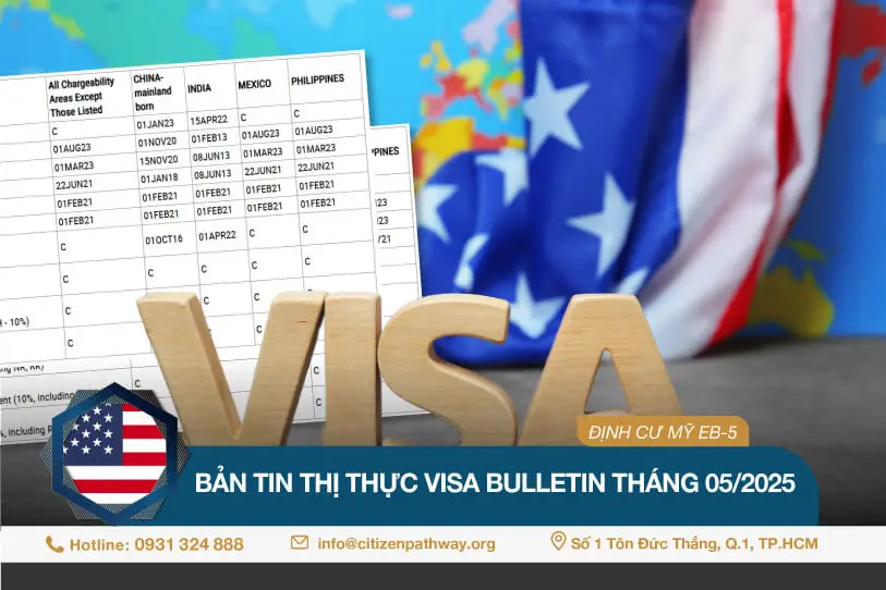 Bản tin thị thực Visa Bulletin tháng 05