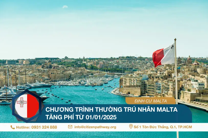 Chương trình thường trú nhân Malta tăng phí từ 01/01/2025
