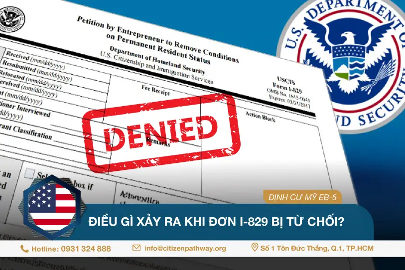 Điều gì xảy ra khi đơn I-829 bị từ chối?
