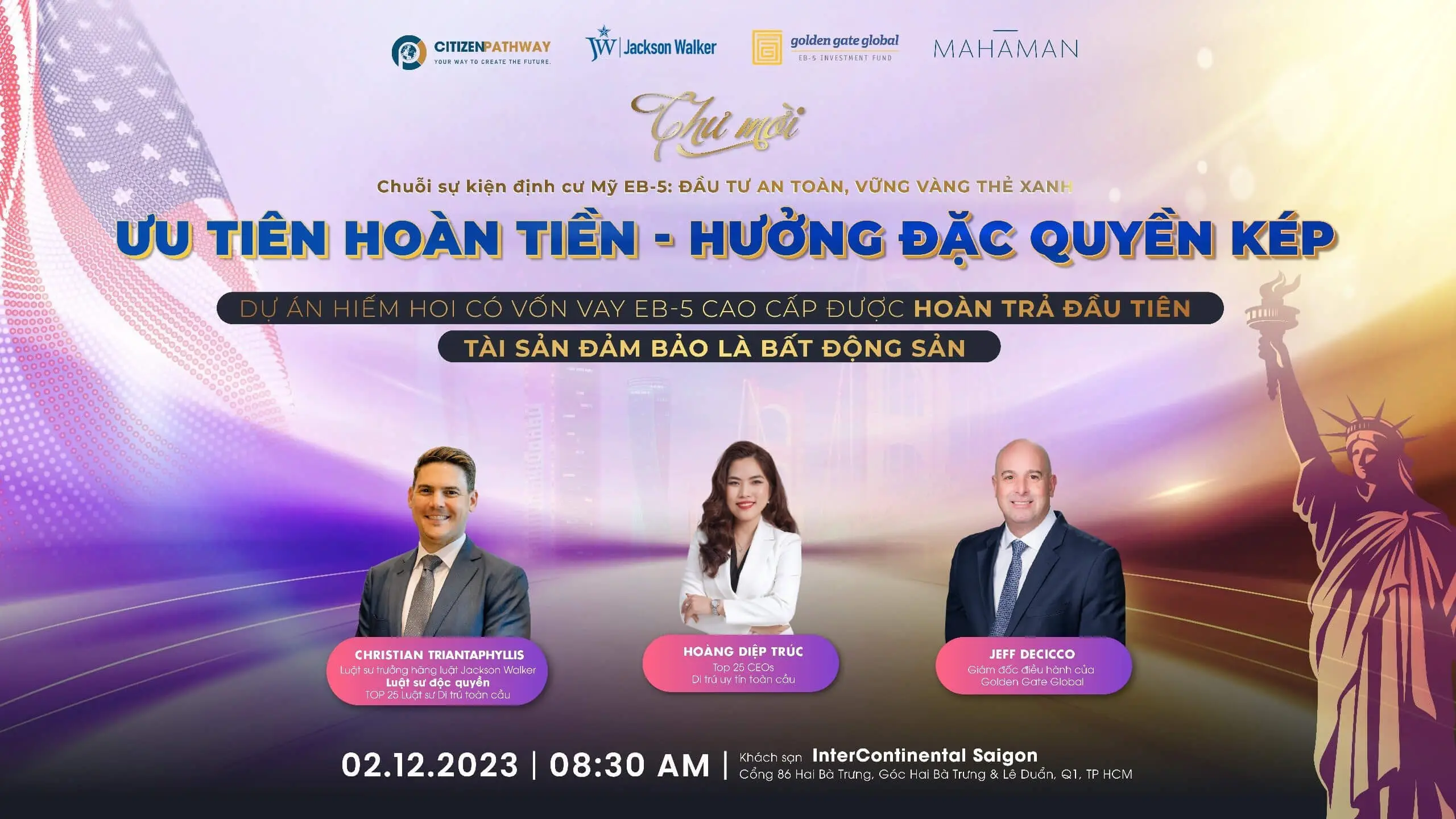 Sự kiện định cư Mỹ EB-5: ƯU TIÊN HOÀN TIỀN, HƯỞNG ĐẶC QUYỀN KÉP