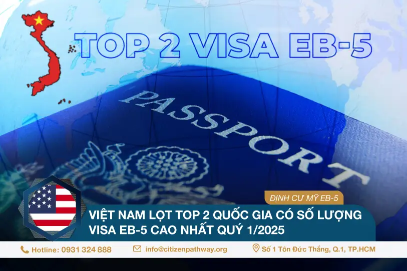 Việt Nam lọt top 2 quốc gia có số lượng visa EB-5 cao nhất quý 1/2025