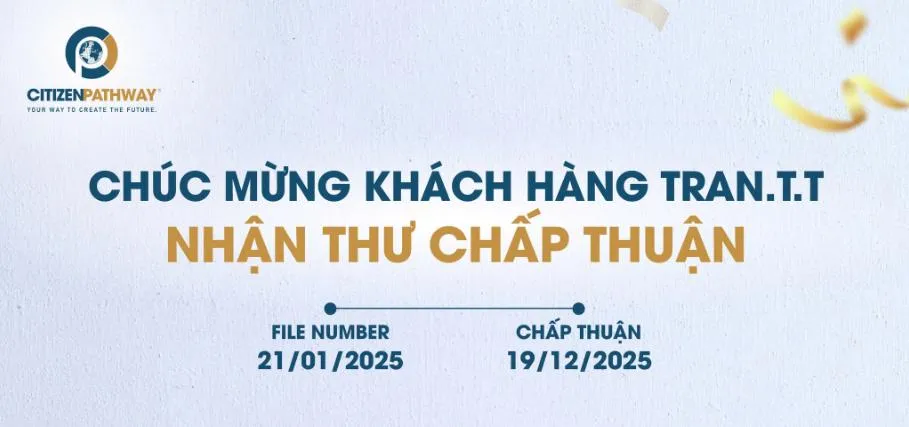 Dấu mốc chấp thuận I-526E của gia đình chị Trần T.T