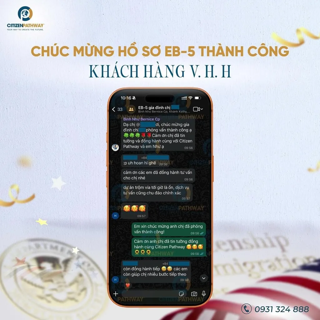 Hành trình EB-5 trọn vẹn 21 tháng: Gia đình chị V.H.H và cái kết viên mãn tại vòng phỏng vấn