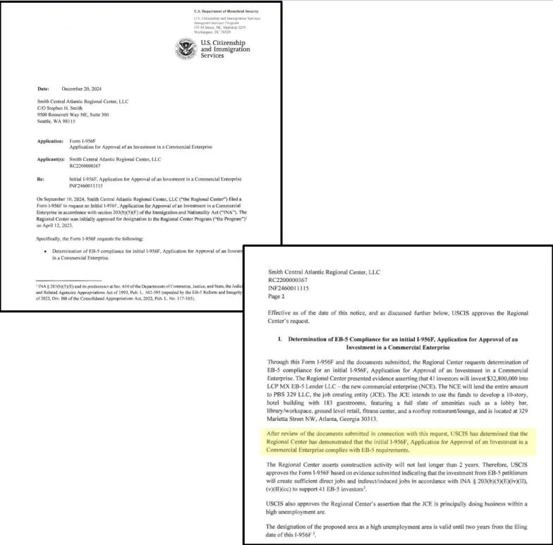 Đơn I-956F của khách sạn Moxy