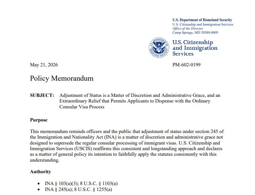 1. USCIS chưa hủy bỏ quyền chuyển diện tại Mỹ