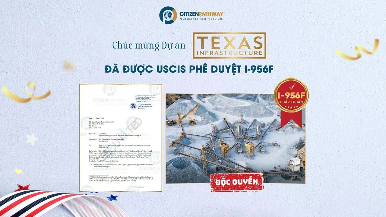 Chúc mừng dự án EB-5 Cơ sở sản xuất đá vôi TIH được USCIS chấp thuận I-956F