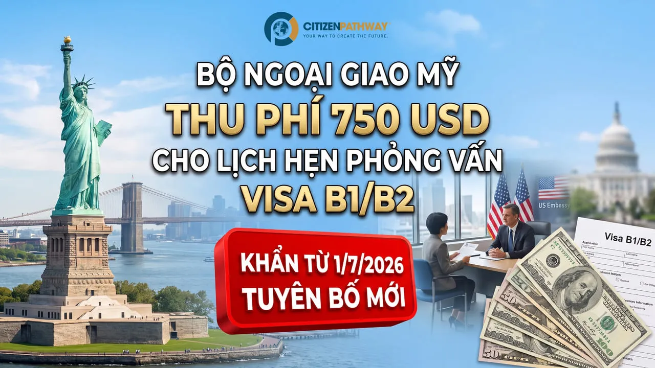 Bộ Ngoại giao Mỹ Thu Phí 750 USD Cho Lịch Hẹn Phỏng Vấn Visa B1/B2 Khẩn Từ 1/7/2026