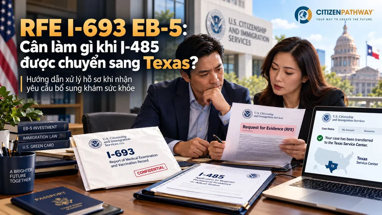 RFE I-693 EB-5: Cần làm gì khi I-485 được chuyển sang Texas?