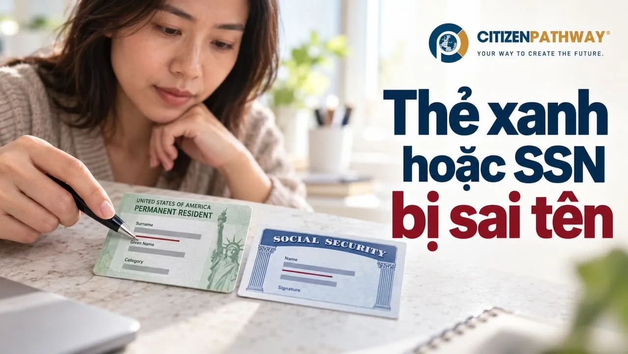 Thẻ xanh hoặc SSN bị sai tên sẽ ảnh hưởng gì và sửa thế nào?